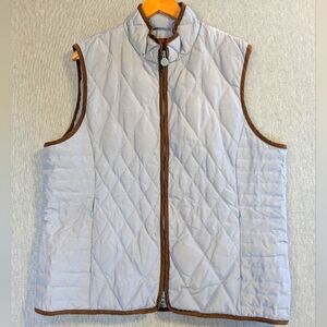 Outback Trading Company Western Vest Women's XXL Gray Brown Full Zip Down Fill